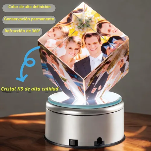 Miniatura 4 de Marco de fotos de cristal 3D personalizado para regalos del día del padre, marcos de fotos personalizados con fotos en color, regalos de aniversario