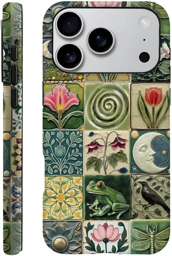 Miniatura 35 de DAIZAG Funda compatible con iPhone 13, funda duradera de protección contra golpes para niñas y mujeres, tema de retazos azul océano Tema
