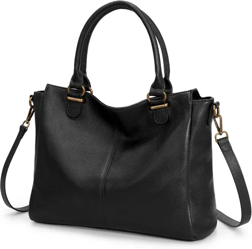 befen Carteras de cuero genuino suave para mujeres, bolso tote pequeño, carteras, bolsos cruzados con asas superiores, cartera bandolera tipo satchel