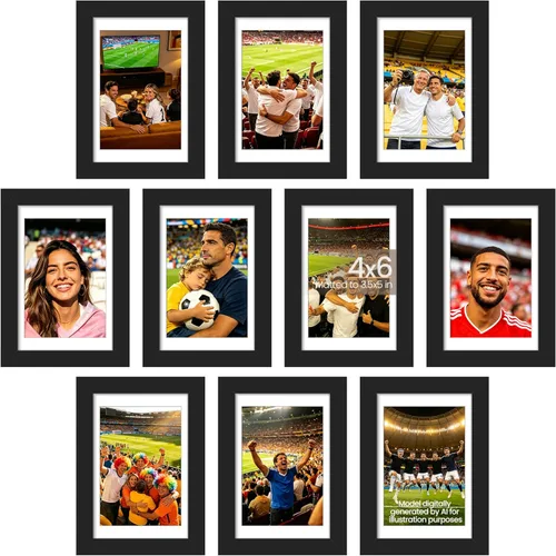 upsimples Juego de 10 portarretratos de 4 x 6, para exhibir fotos de 3.5 x 5 con paspartú o 4 x 6 sin marco de fotos, collage para pared o mesa,