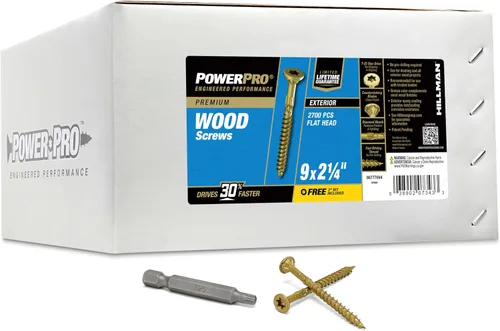Miniatura 14 de Power Pro Tornillos de madera para exteriores de alta calidad, tornillos de cubierta multiusos #10 x 5 pulgadas para proyectos al aire libre, broca