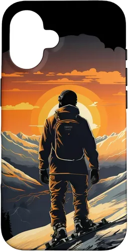 Miniatura 32 de Snowboarding Snowboard Snowboarder Mountain Sunset Case for iPhone 17