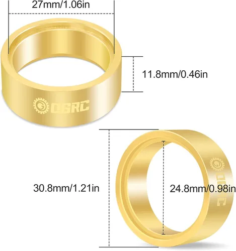Miniatura 7 de OGRC - Anillo interno de latón de 1.0 pulgadas, anillo de abrazadera con peso de rueda pesada de 3.25 oz, se adapta a llantas de rueda RC para TRX4M