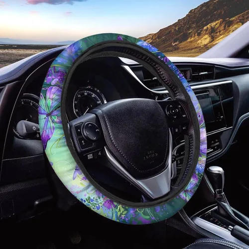 Miniatura 22 de AFPANQZ - Fundas para volante con diseño de nebulosa y galaxia, 14-15 pulgadas, ajuste universal, para la mayoría de los coches, sedanes, SUV