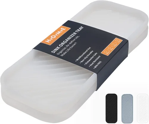 Miniatura 16 de Bandeja organizadora de silicona, soporte de jabón y esponja para fregadero de cocina, baño, bandeja de almacenamiento para cepillo de platos