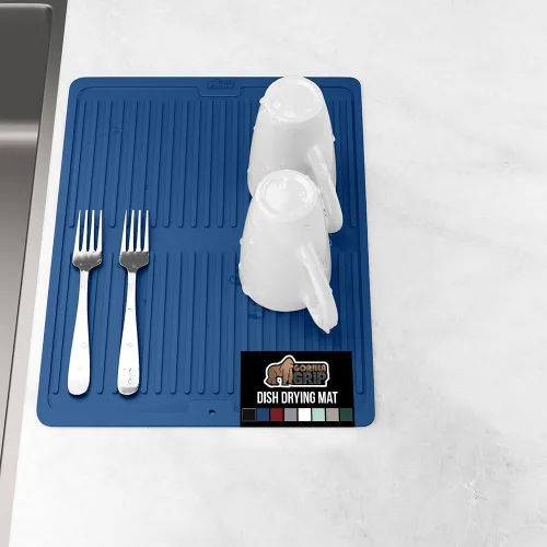 Miniatura 33 de GORILLA GRIP Tapete de microfibra ultra absorbente de agua, malla gruesa de secado rápido, almohadilla antideslizante para platos de fregadero