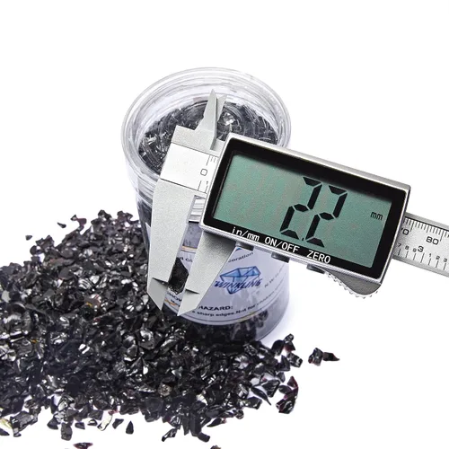 Miniatura 2 de TWINKLING Vidrio triturado de alto brillo, vidrio roto, chips de gemas de vidrio para arte de resina DIY, arte de uñas, pintura de geoda, 1-3mm Negro