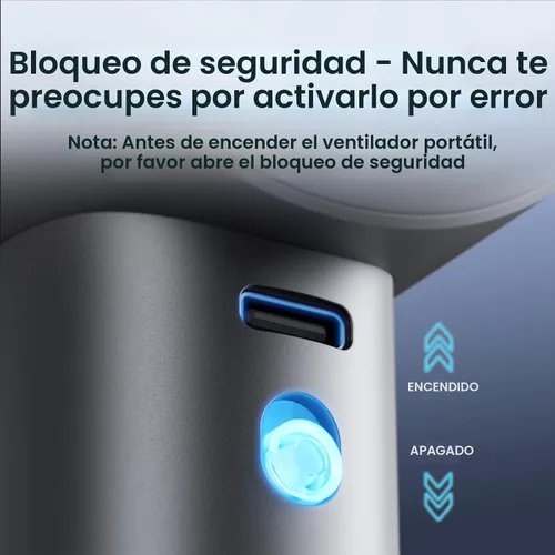 Miniatura 9 de JISULIFE Ventilador de mano portátil, velocidad (1-100) Turbo Mini ajustable y batería de 3600 mAh, ventilador personal recargable, pantalla Azul