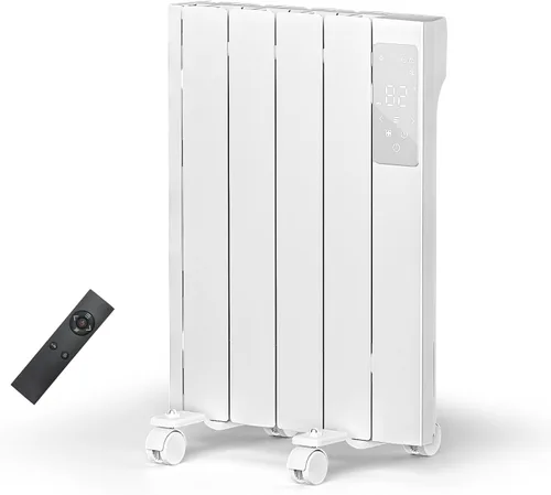 BREEZEHEAT Calentador de panel de convección de 800 W, calentador eléctrico de bajo consumo para uso en interiores con control remoto, montaje en
