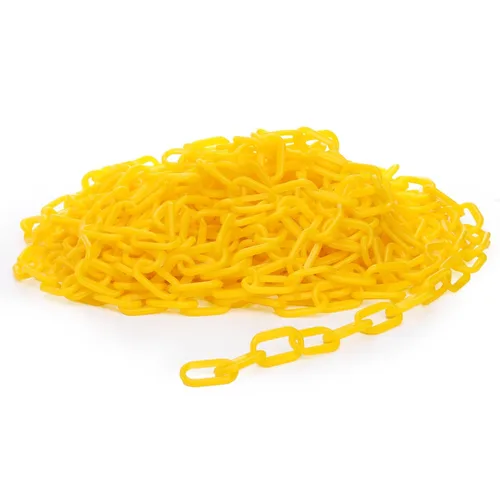 Miniatura 3 de Peohud Cadena de seguridad de plástico, eslabones de cadena de barrera amarilla de 1.3 pulgadas x 50 pies para valla, estacionamiento, puerta
