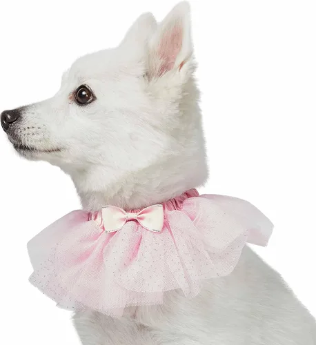 Miniatura 9 de Blueberry Pet My Little Princess - Collar ajustable para perro con malla bordada y corbatín, azul bebé, talla S
