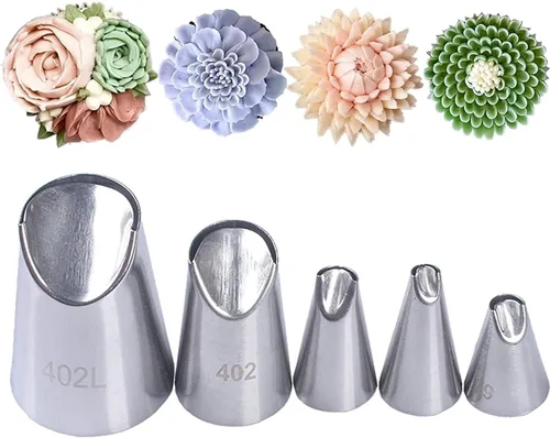 Miniatura 12 de Puntas de Glaseado Grandes, Punta de Manga Pastelera Eclair Churro Macaron Estrella Redonda para Decorar Pasteles, Cupcakes, Galletas, 5 Piezas F