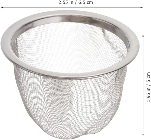 Miniatura 3 de Yardwe Filtro de té de acero inoxidable con filtro de malla fina, infusor de 2.5 pulgadas para preparar té de hojas sueltas en casa u oficina