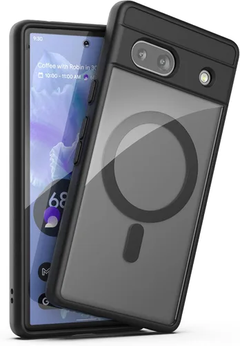 Miniatura 6 de ENCASED Funda magnética para Google Pixel 7a (2023) compatible con carga y accesorios MagSafe, transparente/negro (PIXEL-7A 2023)