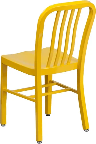 Miniatura 7 de Flash Furniture Gael - Juego de 2 sillas de metal amarillo para interiores y exteriores de grado comercial