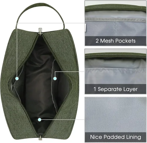 Miniatura 5 de Narwey Neceser de viaje para mujer, kit de viaje Dopp para hombre, bolsa de viaje para artículos de tocador, bolsa de cosméticos, bolsa de B- verde
