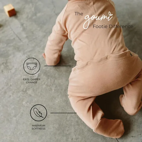 Miniatura 3 de goumikids Viscosa de Bambú Algodón Orgánico Cremallera Footies