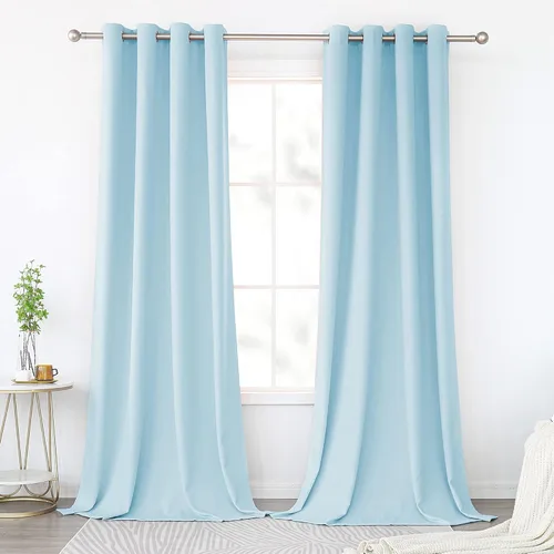 Miniatura 39 de KEQIAOSUOCAI Cortinas rosa bebé de 63 pulgadas para habitación de niñas - Con aislamiento térmico que oscurece la habitación, cortinas de ventana