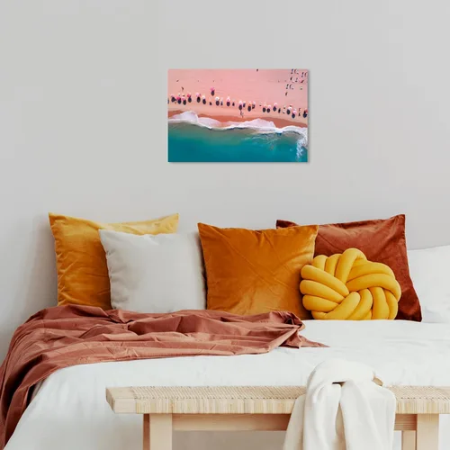 Miniatura 5 de Wynwood Studio Lienzo envuelto contemporáneo náutico y costero, playa de arena rubor, arte de pared para sala de estar, dormitorio y baño, 24 x 16