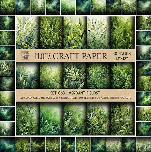 Miniatura 6 de Papel para álbum de recortes (30 páginas 30 x 30 cm) Meadow Bliss: margaritas vibrantes y encantadores patrones florales inspirados en prados