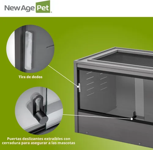 Miniatura 9 de New Age Pet ECOFLEX - Hábitat grande para reptiles de 48 pulgadas de ancho, Mojave Lounge para serpientes, tortugas y lagartos en arce, negro y Gris