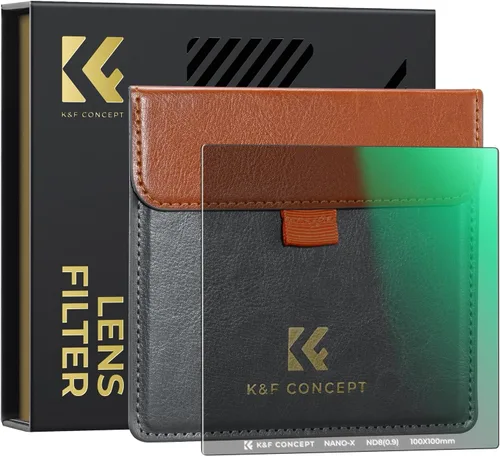 Miniatura 12 de K&F CONCEPT Filtro cuadrado ND4 (2 topes) de 3.937x3.937 in Filtro de densidad neutra impermeable con 28 recubrimientos multicapa para lente