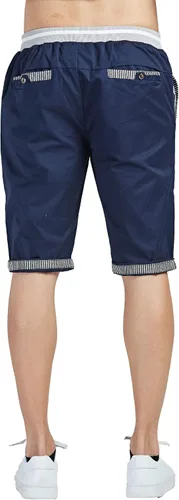 Miniatura 6 de Tansozer - Pantalones cortos para hombre estilo casual corte clásico con cordón pantalones cortos de playa de verano con cintura elástica y bolsillos