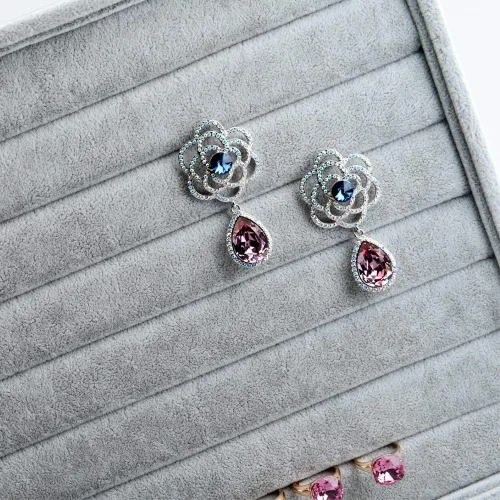 Miniatura 5 de Oirlv - Bandejas de terciopelo apilables para joyas, organizador de joyas, bandejas de almacenamiento