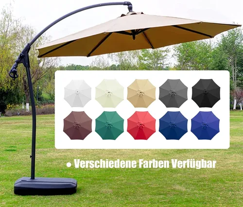 Miniatura 4 de Toldo de repuesto para sombrilla de patio de 10 pies, 8 varillas, impermeable y resistente a la decoloración, tela de poliéster gruesa para patio