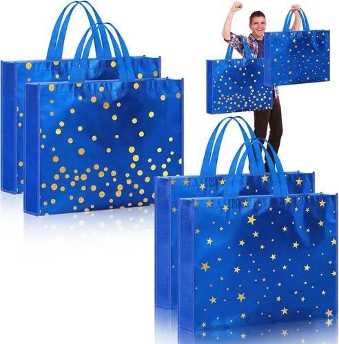 Miniatura 7 de Kajaia Bolsas de regalo de cumpleaños extra grandes, reutilizables, jumbo, grandes, suministros de fiesta de feliz cumpleaños, tela no tejida
