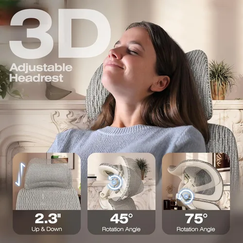 Miniatura 5 de ELABEST X100 Silla de oficina ergonómica con reposapiés, silla de escritorio grande y alta con brazos abatibles 5D, soporte lumbar 3D ajustable