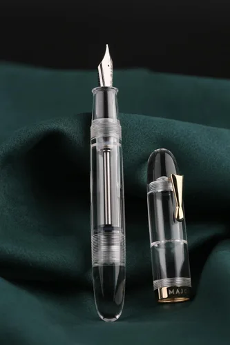 Miniatura 3 de erofa Majohn C4 Eyedropper - Pluma estilográfica de punta extrafina, acrílico transparente de gran tamaño, bolígrafos de escritura para oficina