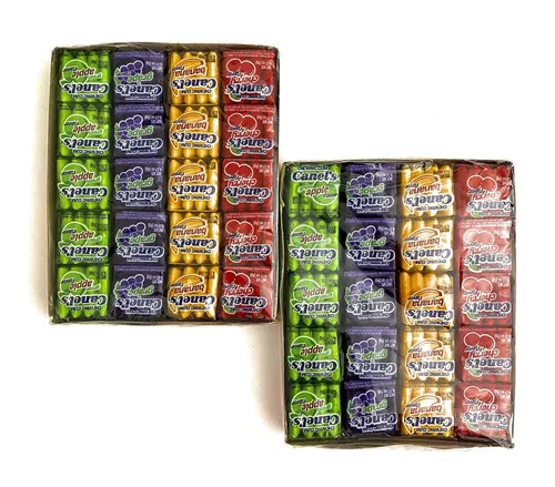 Goma de mascar con sabores de frutas surtidas, 4 unidades, 20 unidades/2 paquetes de 160 unidades, cereza, manzana, uva y plátano