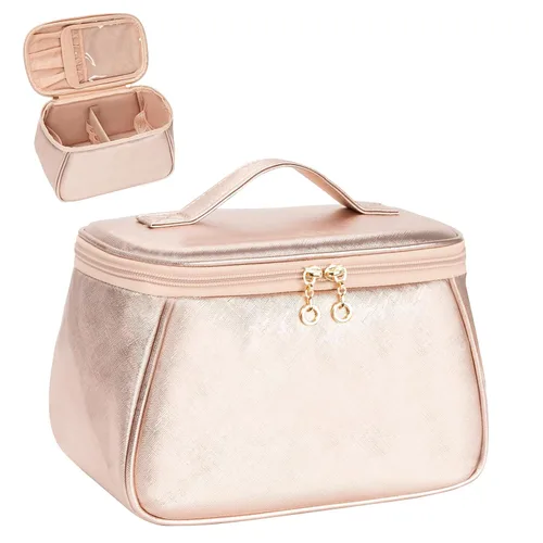 Miniatura 8 de OCHEAL Bolsa de maquillaje grande, bolsa organizadora de maquillaje, bolsas de cosméticos para mujer, bolsa de viaje para artículos de aseo