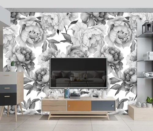 Miniatura 79 de Papel pintado botánico de selva tropical Hojas verdes de planta murales Estética para decorar habitación Sala de estar Fondo de TV Gran mural de B033