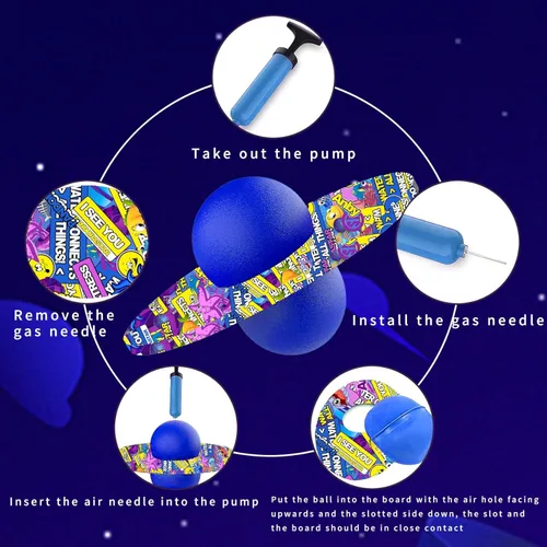 Miniatura 6 de Pogo Ball for Kids & Adults Up to 200lb, Balance Coordination Trick Bounce Board Pop Ball Cool Fun Challenge Indoor Outdoor Toys Pogo Jumper Azul