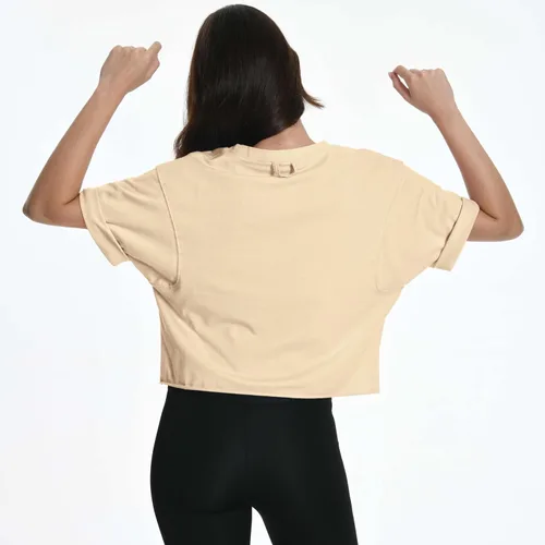 Miniatura 4 de Camisetas cortas de manga corta para mujer, de algodón, básicas, casuales, atléticas, para yoga, correr, para verano
