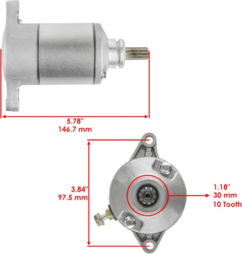 Miniatura 2 de Caltric Motor de arranque compatible con Suzuki 400 Lt-A400 Lt-F400 Eiger 376 2002 2003 2004 2005 2006 2007 2008