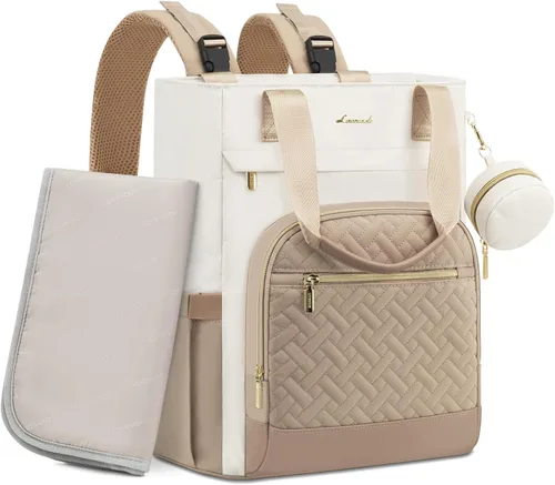 LOVEVOOK Mochila para pañales, bolsa de bebé portátil de gran capacidad con cambiador de pañales plegable, bolsas de pañales impermeables para bebé,