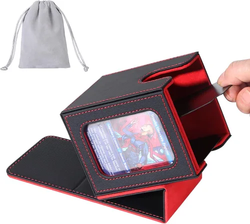 Miniatura 19 de AFIING MTG Caja de Mazo para Commander Display, Caja de Cartas que Cabe 100 Cartas con Doble Funda, Caja de Almacenamiento Magic Commander TCG con 2