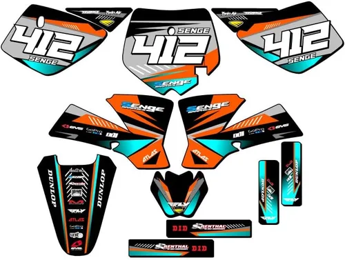 Miniatura 6 de Kit de base gráfica SX 50 Surge Black Senge 2002-2008 compatible con KTM
