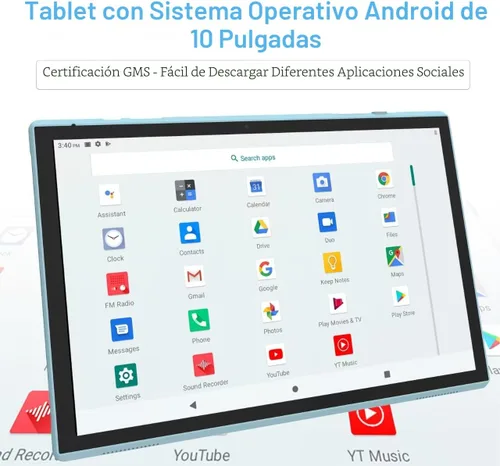 Miniatura 7 de Tablet de 10 pulgadas con estuche protector y lápiz táctil, tabletas Android 15, 8GB RAM 32GB ROM/1TB de expansión, 8H 6000mAh batería Wifi