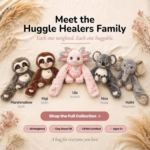Miniatura 9 de Huggle Healers Animales de peluche con peso para adultos, adolescentes y niños, brazos de felpa de 36 pulgadas de largo para abrazos, peluche