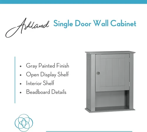 Miniatura 4 de RiverRidge Ashland pared de una sola puerta, gabinete gris, gris
