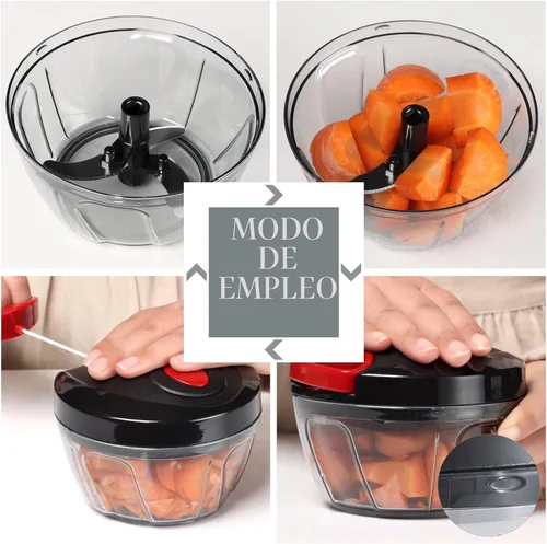 Miniatura 5 de Ourokhome Procesado manual de alimentos, picador de verduras portátil, rápido y con cuerda, para pequeñas cocinas, para ajo, cebolla, jengibre