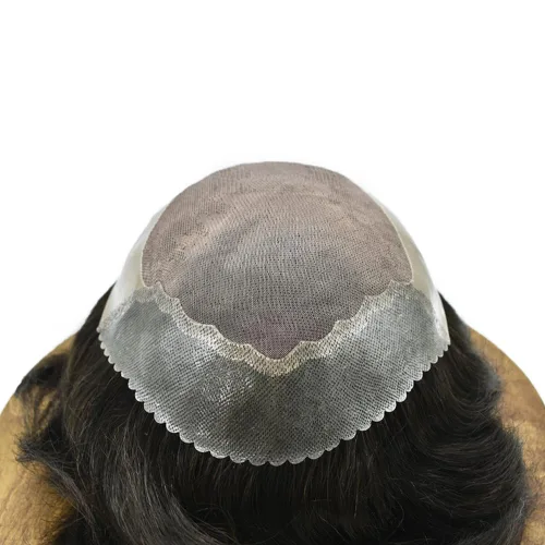 Miniatura 3 de Piezas de cabello humano real para hombre, tupé duradero para hombres, sistema frontal de línea capilar natural para hombre, repuesto para protesis