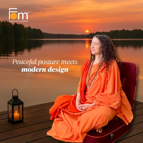 Miniatura 5 de Friends Of Meditation - Silla de meditación extragrande Silla de piso con soporte de respaldo Sillas de yoga para adultos Silla plegable