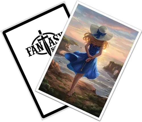 Miniatura 3 de Fantasy North - Chica en el vestido azul - 100 fundas para cartas coleccionables TCG mate lisas - Anime - Se adapta a Magic MTG Commander Pokemon