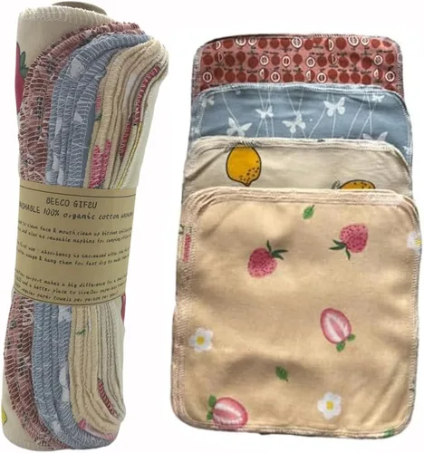 Miniatura 9 de Paquete de 20 rollos de toallas de papel reutilizables, juego de servilletas lavables, juego de 4 colores, paquete de 20 toallas sin papel, 100%