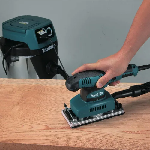 Miniatura 7 de Makita Lijadora de acabado de hojas, 1/3 pulgadas, 1.7 A, verde azulado (BO3710)